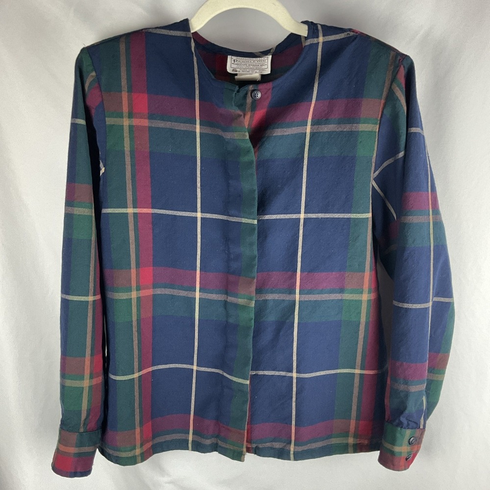 Vintage Warranted Pendleton Womens Medium 100% Virgin Wool Plaid Shirt USA 70's
